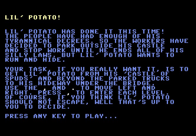 Lil Potato Instructions